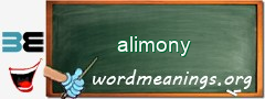 WordMeaning blackboard for alimony